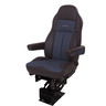 SEAT - LEGACY SILVER, HIGH BACK, 2W AIR 2 TONE, BLACK/BLUE, ULTRA LEATHER