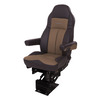 SEAT - LEGACY SILVER, HIGH BACK, 2W AIR 2 TONE, BLACK/BROWN, ULTRA LEATHER