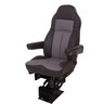 SEAT - LEGACY SILVER, HIGH BACK, 2W AIR 2 TONE, BLACK/GRAY, ULTRA LEATHER
