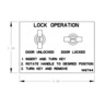 DECAL - SCHOOL BUS, LETTERING/WARNING LABEL LOCK OPERATION AG2 ENT DOOR ENGLISH