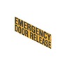 DECAL - SCHOOL BUS, LETTERING/WARNING EMERGENCY DOOR RELEASE, BLACK/YELLOW