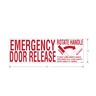 LABEL - EMERGENCY DOOR RELEASE, ELECTRIC, EF