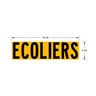 DECAL - SCHOOL BUS, LETTERING/WARNING LABEL, ECOLIERS, 9 X 34, RYLACK